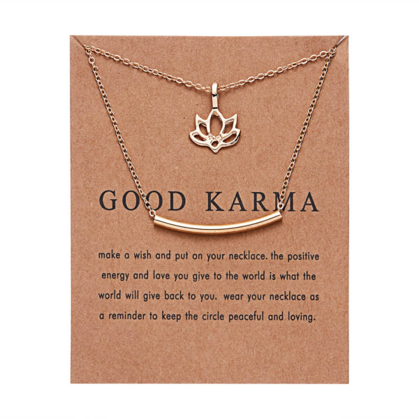 Pinapes Good Karma Charm Pendant Necklace with Wish Card for Women and Girls