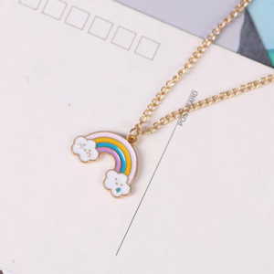 Pinapes Cloud Smiley Face Fashion Accessories Rainbow Pendant Chain For Girls And Women