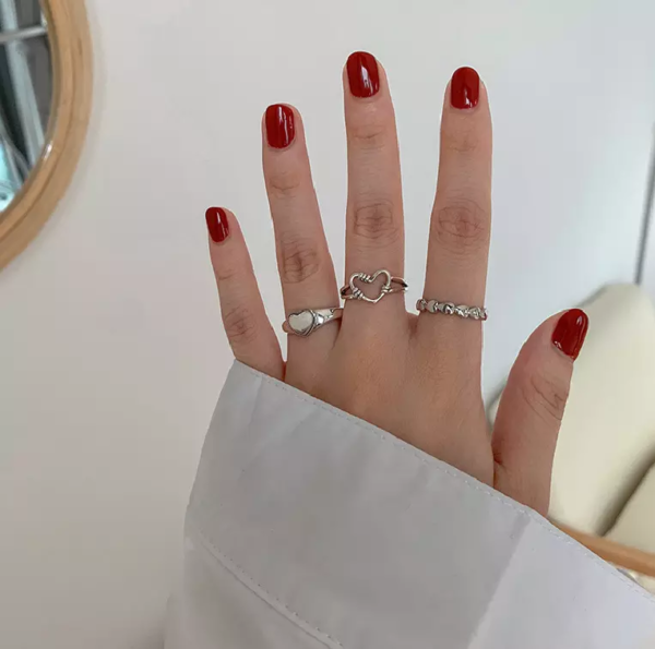 Pinapes Fashion Non Precious Base Metal Boho Midi Finger Ring for Girls - Set of 4