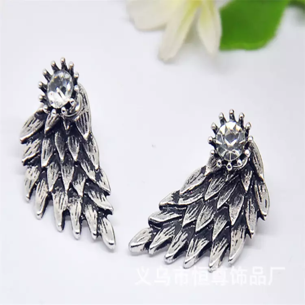 Pinapes Angle-Wings-Design Plain Multi-Color Dangle Earrings for Women