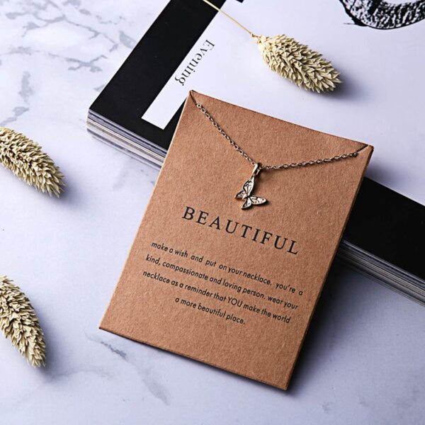 Pinapes Beautiful Charm Pendant Necklace with Wish Card for Women and Girls