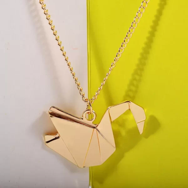 Pinapes Origami Pendant Necklace - Gold Colour| Birthday Gifts for Girls & Women, Fancy Jewellery