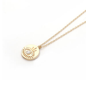 Pinapes Women's Minimalist Coin Necklace Hip Hop Fashion Gold Pendant chain Stainless steel chains luxury gothic jewelry