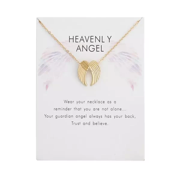 Pinapes Heavenly Angel Charm Pendant Necklace with Wish Card for Women and Girls