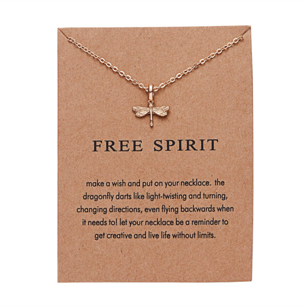 Pinapes Free Spirits Charm Pendant Necklace with Wish Card for Women and Girls