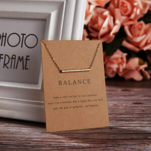 Pinapes Balance Charm Pendant Necklace with Wish Card for Women and Girls