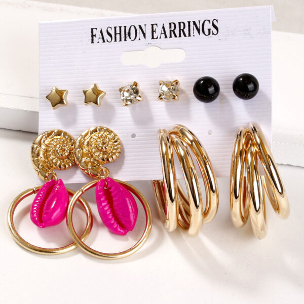 Pinapes Latest Stylish Combo Design Pairs Metal Earrings for Women and Girls