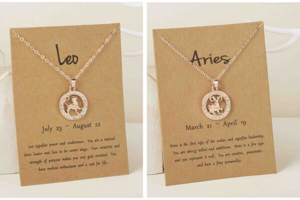 Pinapes Star Signs Leo And Aries Necklaces for Women Pendant Constellation Necklace Elegant Chain Necklaces