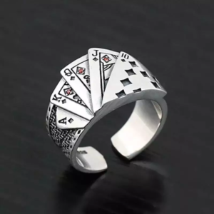 Pinapes Stunning Cards Style Adjustable Rings Set Shows Love Rings Gifts Set