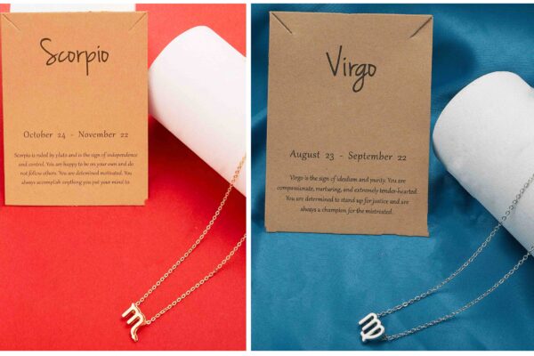Pinapes Scoprio Virgo Combo 2 Pack of Set With Card Necklace Alloy For Girls And Women