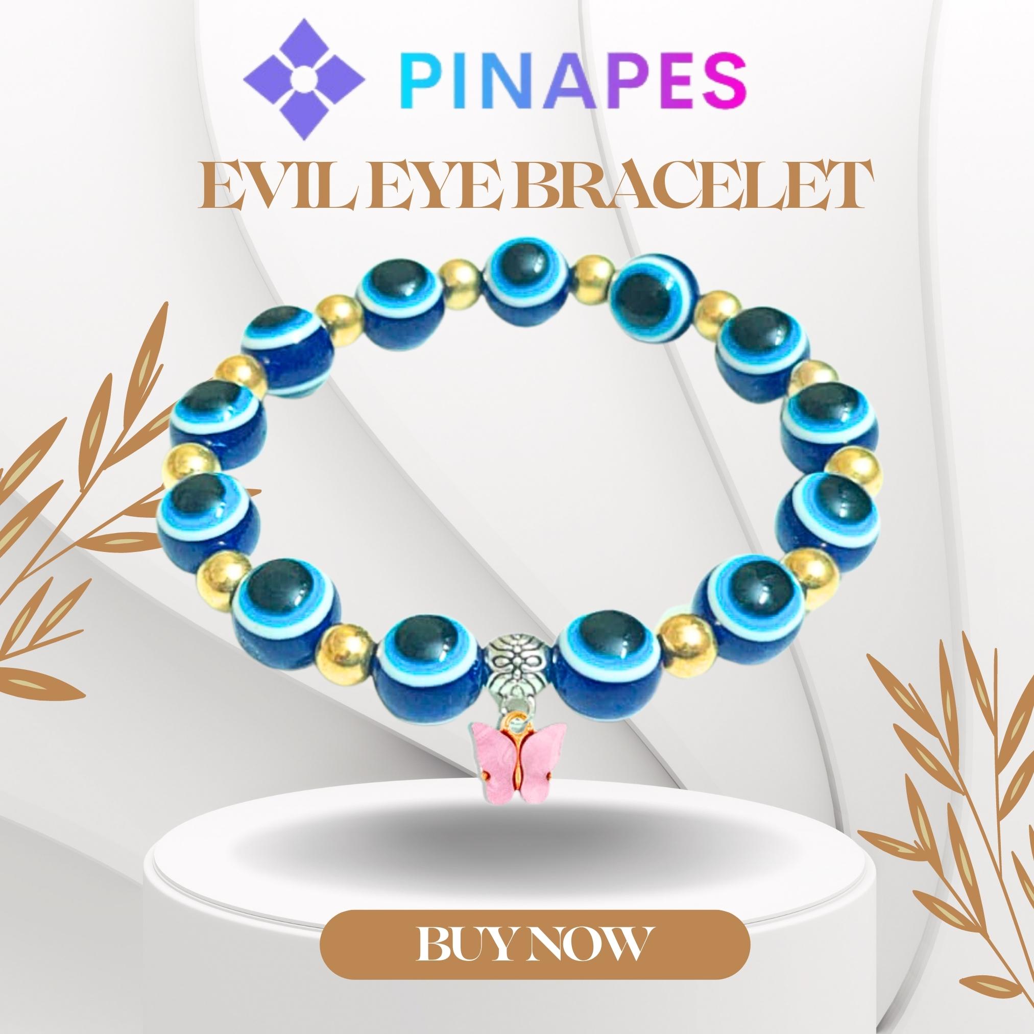Hand of Fatima Charm Blue Evil Eye Bracelet Glass Beads - Paykoc Imports,  Inc.