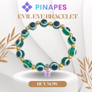 Pinapes Butterfly Beads and Evil Eye Charm Bracelet A Must-Have for Fashionable and Superstitious Women